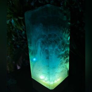 Glowing Blue and Green Decorative Lamp